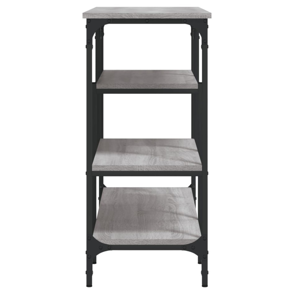 Mesa consola con estantes gris Sonoma 100x35x75