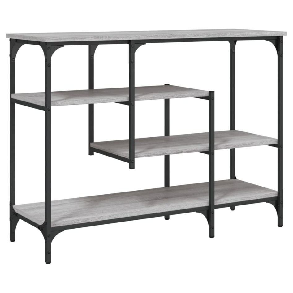 Mesa consola con estantes gris Sonoma 100x35x75