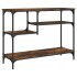 Mesa consola con estantes roble ahumado 100x35x75