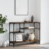 Mesa consola con estantes roble ahumado 100x35x75