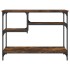 Mesa consola con estantes roble ahumado 100x35x75