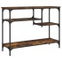 Mesa consola con estantes roble ahumado 100x35x75