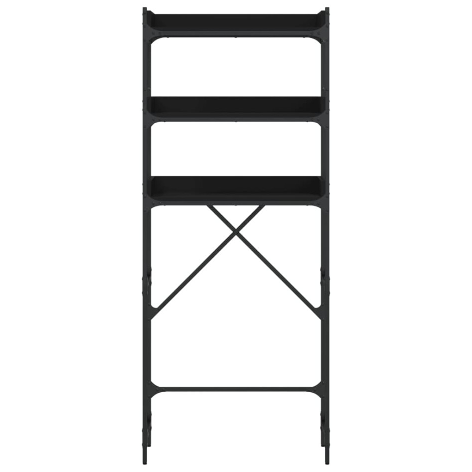 Estantería para lavadora madera ingeniería negra 67x25x163