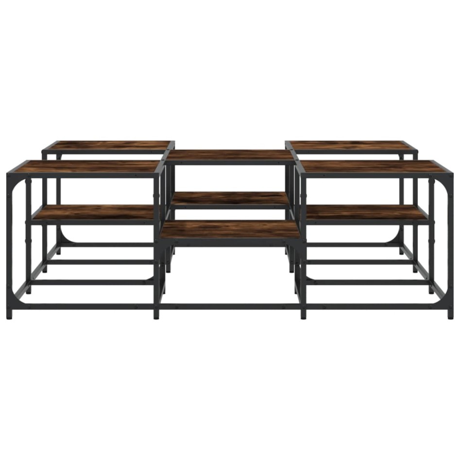 Mesa de centro madera de ingeniería roble ahumado 121x121x40