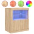 Aparador con luces LED roble Sonoma 60,5x37x67