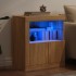 Aparador con luces LED roble Sonoma 60,5x37x67