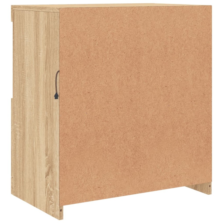 Aparador con luces LED roble Sonoma 60,5x37x67