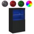Aparador con luces LED negro 60,5x37x100
