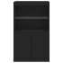 Aparador con luces LED negro 60,5x37x100