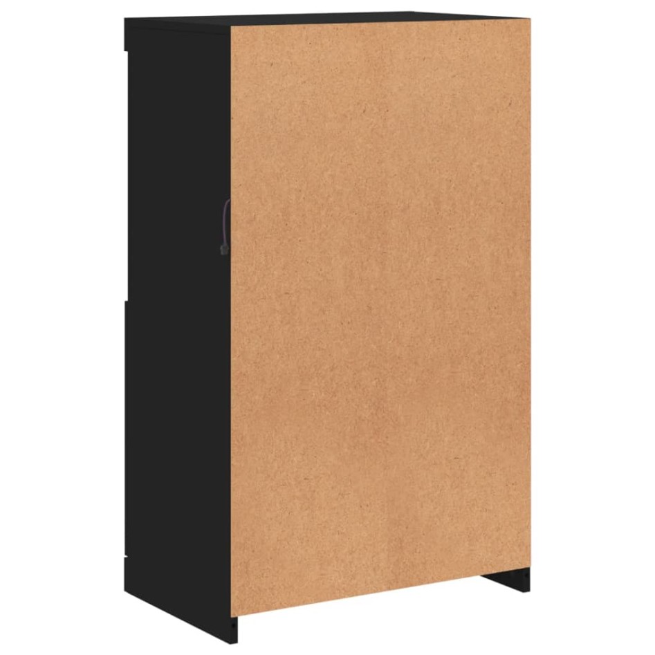 Aparador con luces LED negro 60,5x37x100