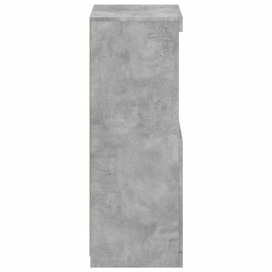 Aparador con luces LED gris hormigón 41x37x100