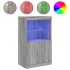 Aparador con luces LED gris Sonoma 60,5x37x100