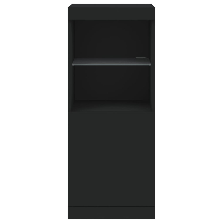 Aparador con luces LED negro 41x37x100