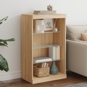 Aparador con luces LED roble Sonoma 60,5x37x100