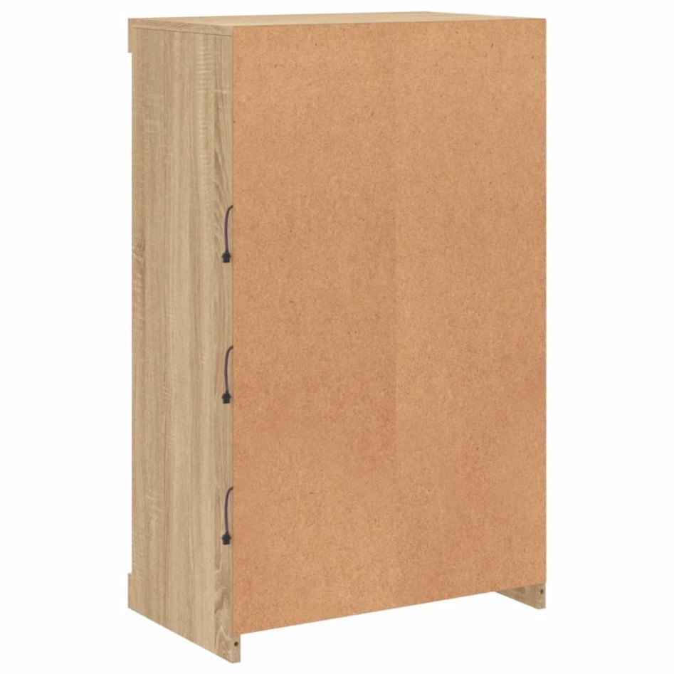 Aparador con luces LED roble Sonoma 60,5x37x100