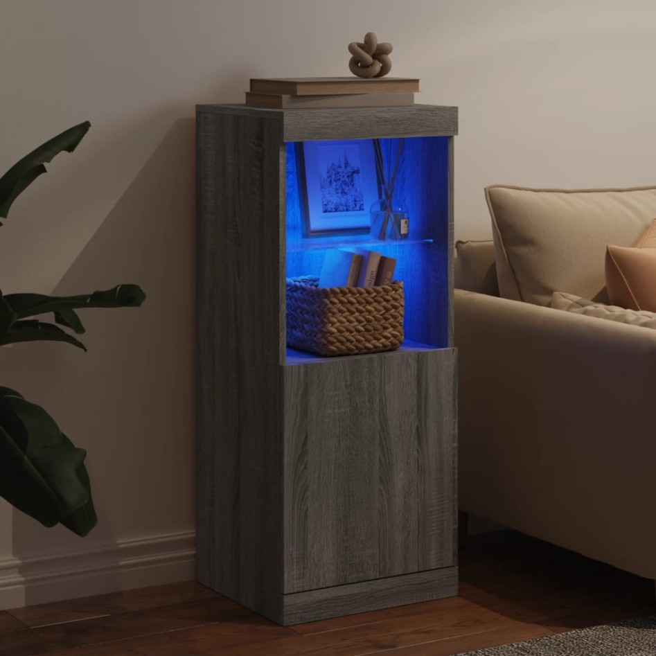Aparador con luces LED gris Sonoma 41x37x100