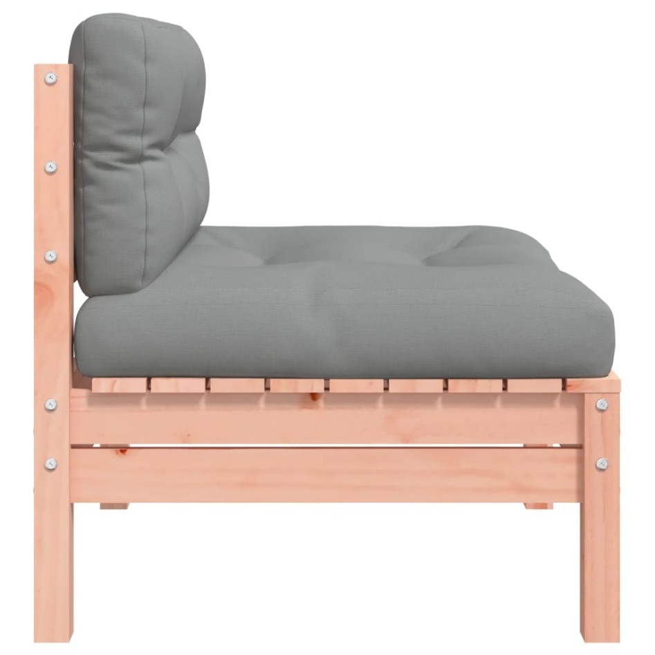 Sofá jardín sin reposabrazos con cojines madera maciza