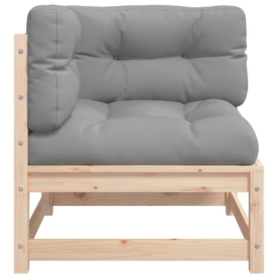 Sofá de equina con cojines madera maciza de