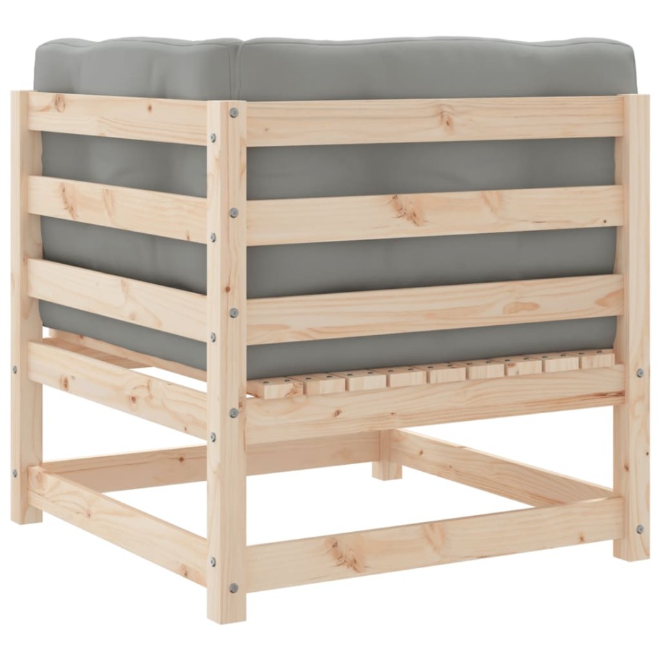 Sofá de equina con cojines madera maciza de