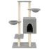 Rascador para gatos con postes de sisal gris claro 117