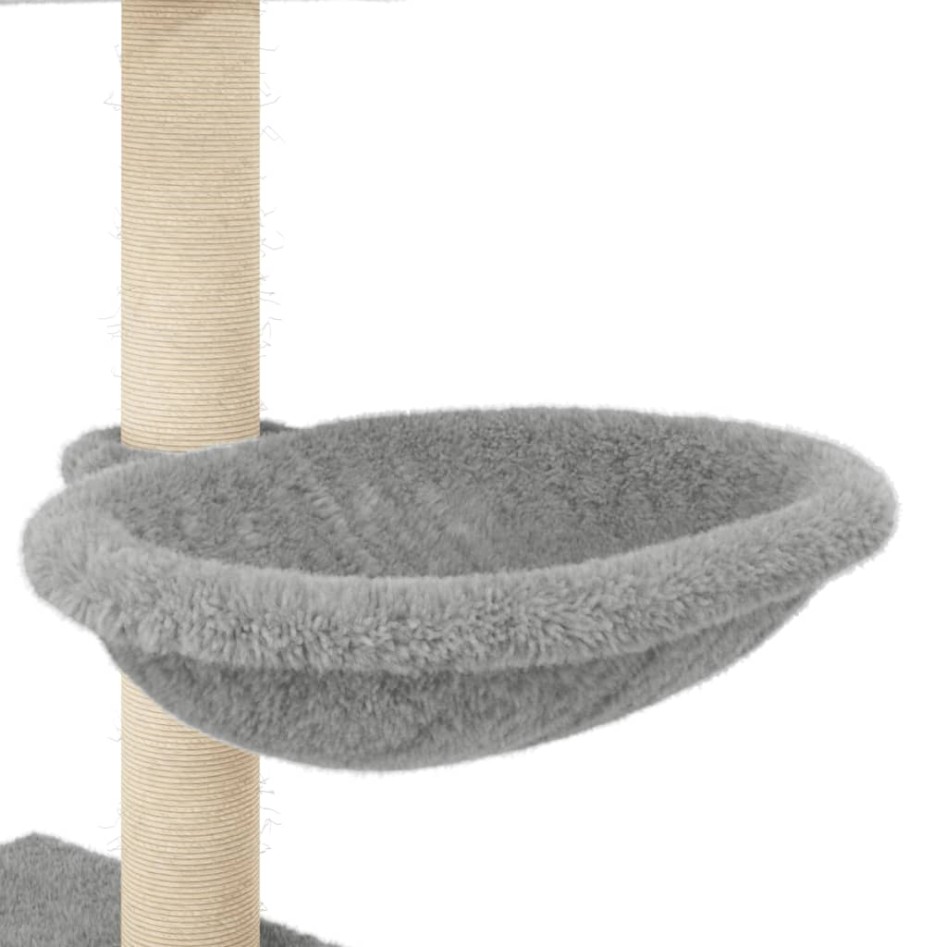 Rascador para gatos con postes de sisal gris claro 117