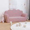Sofá para niños de 2 plazas felpa suave rosa