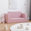 Sofá cama para niños de 2 plazas felpa suave rosa