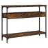 Mesa consola estante madera ingeniería roble humo 100x29x75