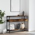 Mesa consola estante madera ingeniería roble humo 100x29x75