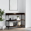 Mesa consola con estantes roble ahumado 100x30x80 cm