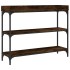 Mesa consola con estantes roble ahumado 100x30x80
