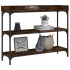 Mesa consola con estantes roble ahumado 100x30x80