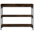 Mesa consola con estantes roble ahumado 100x30x80