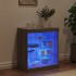 Aparador con luces LED gris Sonoma 60,5x37x67