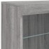 Aparador con luces LED gris Sonoma 60,5x37x67