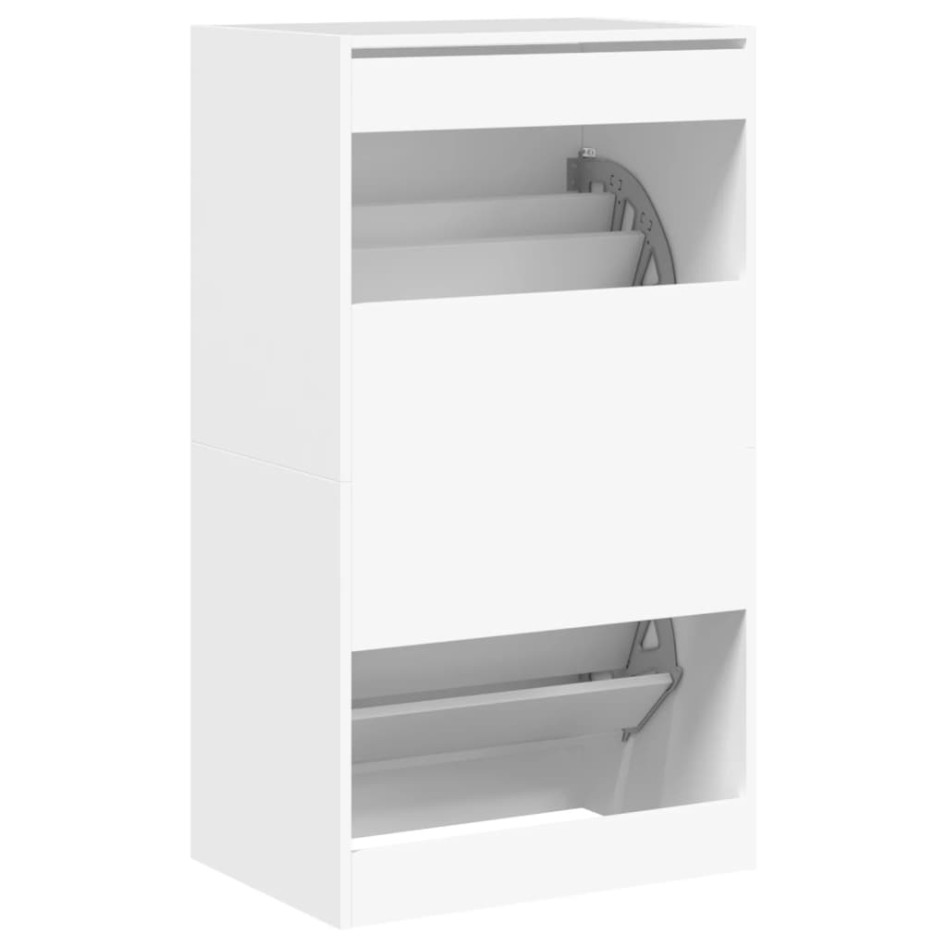 Mueble zapatero con 2 cajones abatibles blanco 60x42x108