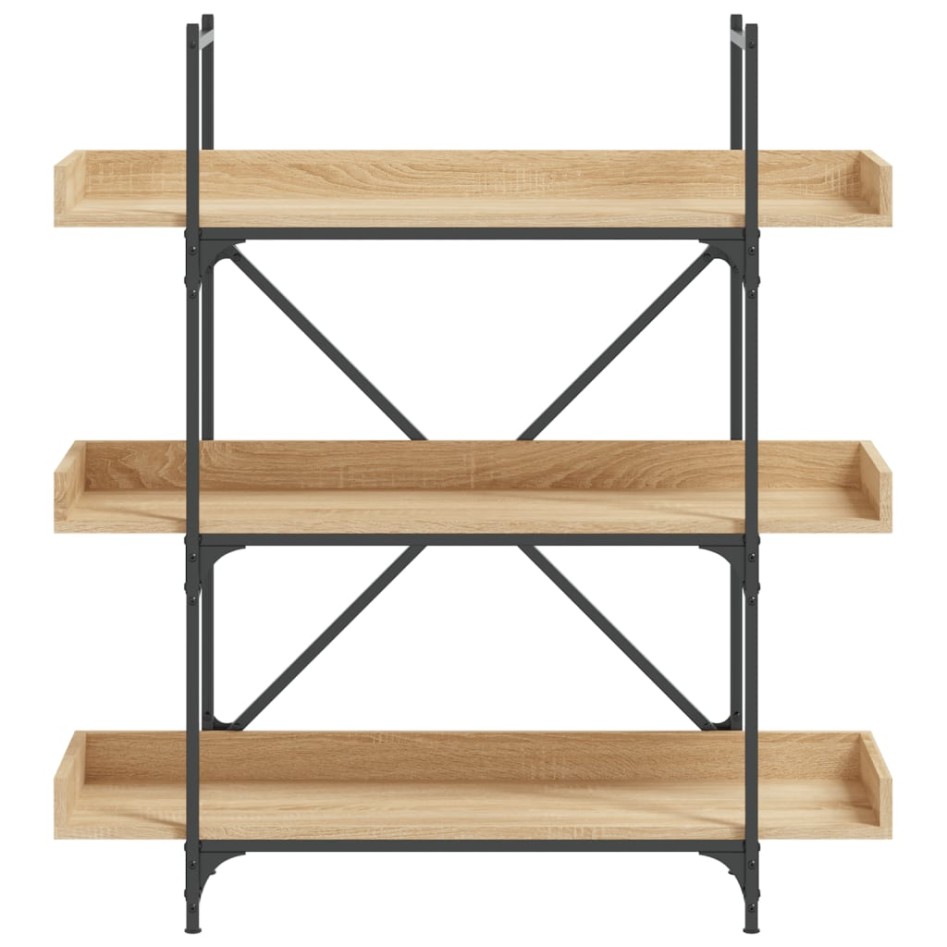 Librería 3 estantes madera ingeniería roble 100x33x108,5