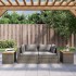 Mesas auxiliares de jardín 2 uds ratán madera gris 55x34x37
