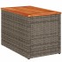 Mesas auxiliares de jardín 2 uds ratán madera gris 55x34x37