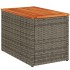 Mesas auxiliares de jardín 2 uds ratán madera gris 55x34x37