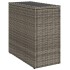 Mesa auxiliar jardín tapa vidrio ratán PE gris 58x27,5x55