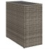 Mesa auxiliar jardín tapa vidrio ratán PE gris 58x27,5x55