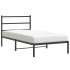 Estructura cama sin colchón con cabecero metal negro 100x190