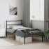 Estructura cama sin colchón con cabecero metal negro 100x190