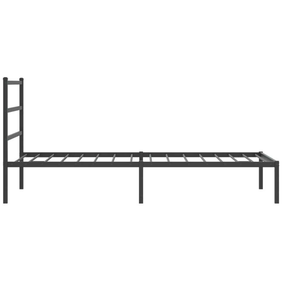 Estructura cama sin colchón con cabecero metal negro 100x190