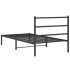 Estructura cama sin colchón con cabecero metal negro 100x190
