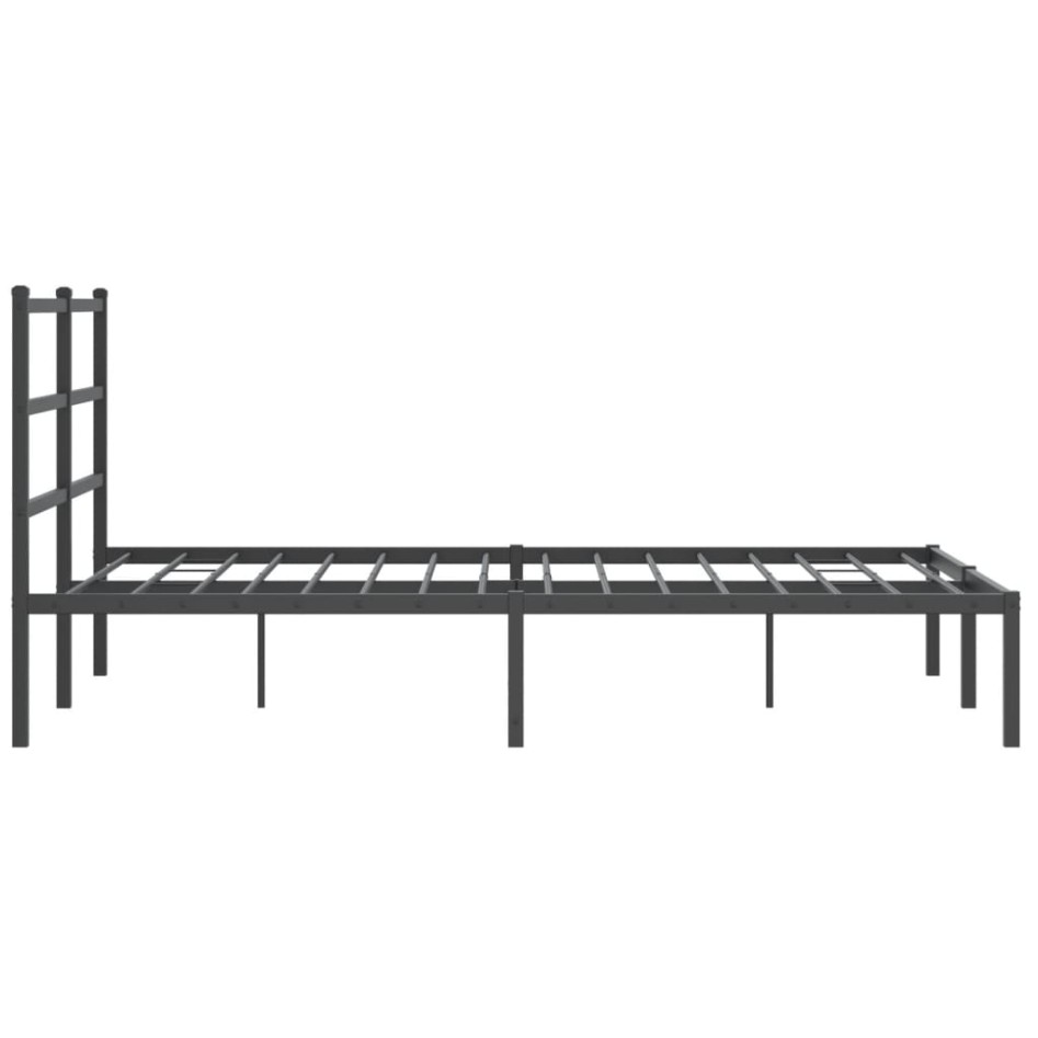Estructura cama sin colchón con cabecero metal negro 140x190