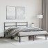 Estructura cama sin colchón con cabecero metal negro 150x200