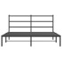 Estructura cama sin colchón con cabecero metal negro 150x200