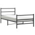 Estructura cama sin colchón con estribo metal negro 100x200